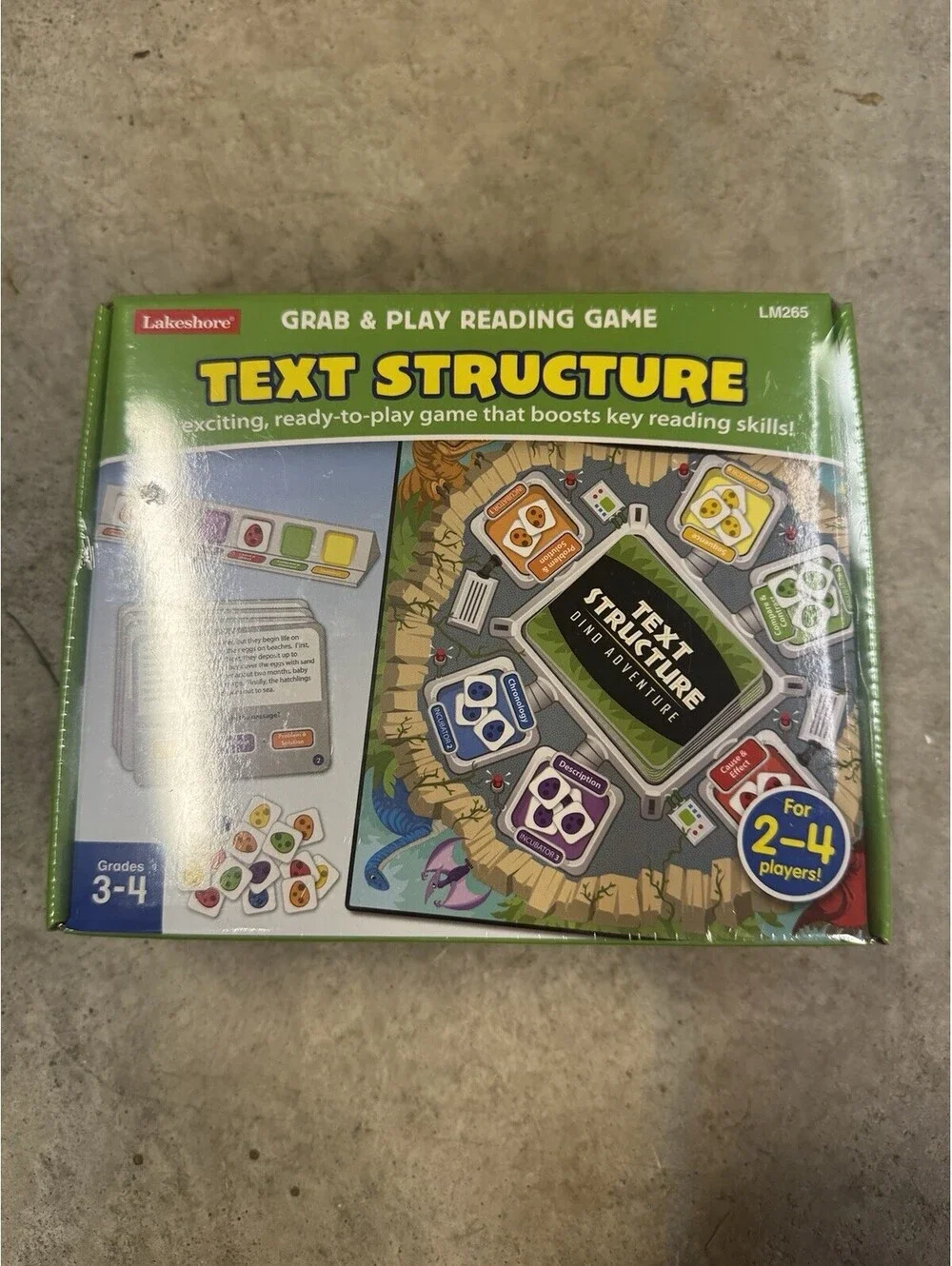 Lakeshore Text Structure Grab & Play Reading Game New Sealed, Dino Theme